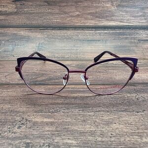 Betsey Johnson Girls Cat Eye Eyeglass Frames Purple Magenta BG09‎ PUR 50-17-135